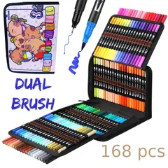 GENERICO - PLUMONES DUAL BRUSH 168 COLORES - CAPIBARA