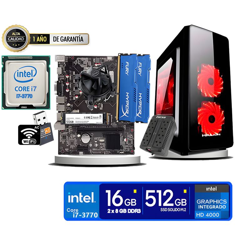 Computadora Pc Core i7 3770 Monitor 27 fhd' RAM 16 GB SSD 500 GB