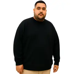 GENERICO - Polera Hombre Básica Negro Talla Extra Grande