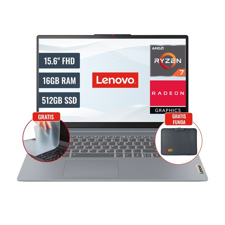 Laptop Idea Pad Slim 3 15BR8 AMD Ryzen 7 5825U 16GB RAM 512GB SSD 15.6" FHD FreeDos