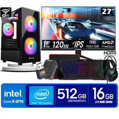 HALION - Computadora Pc Intel Core i7 3770 Monitor 27 fhd' RAM 16 GB SSD 500 GB wifi
