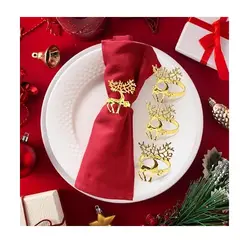 GENERICO - Aro servilleta Calidad A1 pack de 6 Navidad elegante