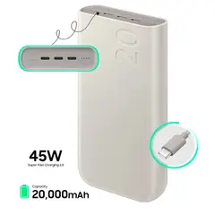 SAMSUNG - Batería Power Bank 20000mAh 45W P4520 Beige