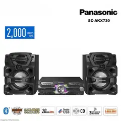 PANASONIC - Minicomponente con Bluetooth y Karaoke 2000W SC-AKX730PSK