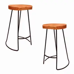 GENERICO - SET de 2 Und Banco de Metal Fijo Soho Negro