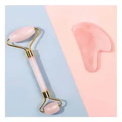 RYBIU IMPORT - Pack2 Masajeadores Piedra para Cara Rosado Y+Regalo Stickers