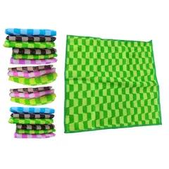 GENERICO - Juego de 9 Paños Microfibra 30x30cm Cuadros Multicolor