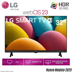 LG - Televisor Smart TV 32" HD con webOS y AI ThinQ - 32LR600BPSC