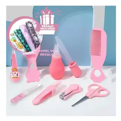 RYBIU IMPORT - Pack12 Aseo Recien Nacido 10 pzas Rosado Y+Papel de Regalo