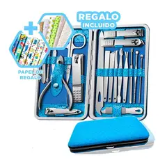 RYBIU IMPORT - Manicure y Pedicure Duradero Celeste Y+Papel de Regalo