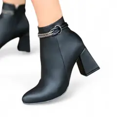 GENERICO - Botin Mujer Avar Taco 7 2086-65 Color Negro