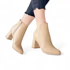 GENERICO - Botin Mujer Clasica Taco 7 2086-60 Color Beige