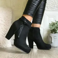 GENERICO - Botin Mujer Sanamaca Lazo Taco 9 2086-68 Color Negro