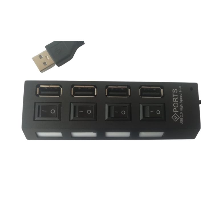 Hub Usb 2.0 4 Puertos Multiplicador Luz Led Interruptores