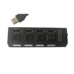 GENERICO - Hub Usb 2.0 4 Puertos Multiplicador Luz Led Interruptores