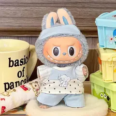 POP MART - Ropa de Labubu Celeste con Elefante y Antifaz