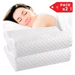 INSPIRA MARKET - Almohada Ortopédica Cervical Ergonómica Blanca PACK x2