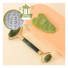 RYBIU IMPORT - Pack6 Set Facial de Piedra Jades Verde Y+Regalo Stickers