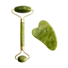 RYBIU IMPORT - Pack2 Masajeadores Facial Piedra Jade Transportable Verde