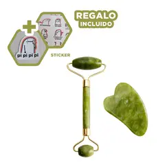 RYBIU IMPORT - Masajeadores de Piedra para Cara Verde Y+Regalo Stickers