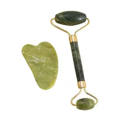 RYBIU IMPORT - Masajeadores Facial de Piedra Jade Transportable Verde