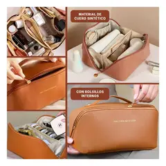 RYBIU IMPORT - Pack4 Neceser de Cosmeticos Moderno Marron Y+Regalo Stickers