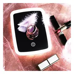 RYBIU IMPORT - Pack2 Espejo Rectangular Led Tactil Blanco Y+Regalo Stickers