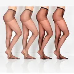 CAFFARENA - Pack X4 Panty Pret a Porte con Puntera 1112 Multicolor