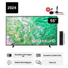 SAMSUNG - Televisor 55 Crystal UHD UN55DU8000GXPE 4K Tizen OS Smart TV + Antena Digital