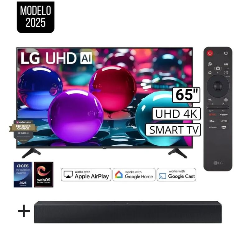 Televisor 65" UHD 4K 65UA7300 2025 + Control Magic + Soundbar