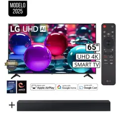 LG - Televisor 65" UHD 4K 65UA7300 2025 + Control Magic + Soundbar