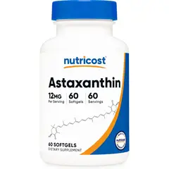 NUTRICOST - Astaxantina Astaxanthin 12 mg 60 Caps Gel