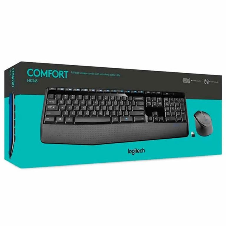 KIT TECLADO Y MOUSE MK345 Inalámbrico Español Negro