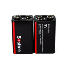 GENERICO - Baterias 9V 500mAh Soshine x 2uni