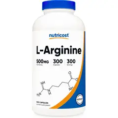 NUTRICOST - Arginina L Arginine Hcl 300 Capsulas Oxido Nítrico