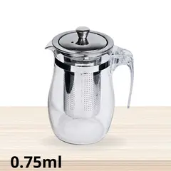 ICHIMATSU - Tetera de vidrio borosilicato con filtro y tapa de metal 750 ml.