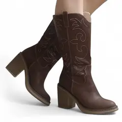 GENERICO - Bota Mujer Texana Taco 7 2086-80 Color Mani