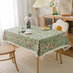 PUREPOWER - Mantel Flores con Encaje 150x180cm Poliéster Antimanchas para Hoga