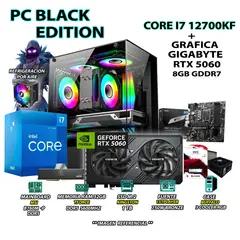 INTEL - Computadora PC Gamer Core i7 12700KF RAM 32GB DDR5 SSD 1TB GRAFICA RTX 5060 8GB