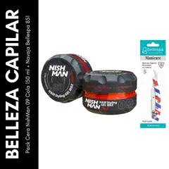 GENERICO - Pack Cera NishMan 09 Cola 150 ml + Regalo Navaja Bellespa 851