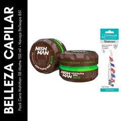 GENERICO - Pack Cera NishMan 08 Matte 150 ml + Regalo Navaja Bellespa 851
