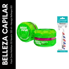 GENERICO - Pack Cera NishMan 05 Keratin 150 ml + Regalo Navaja Bellespa 851