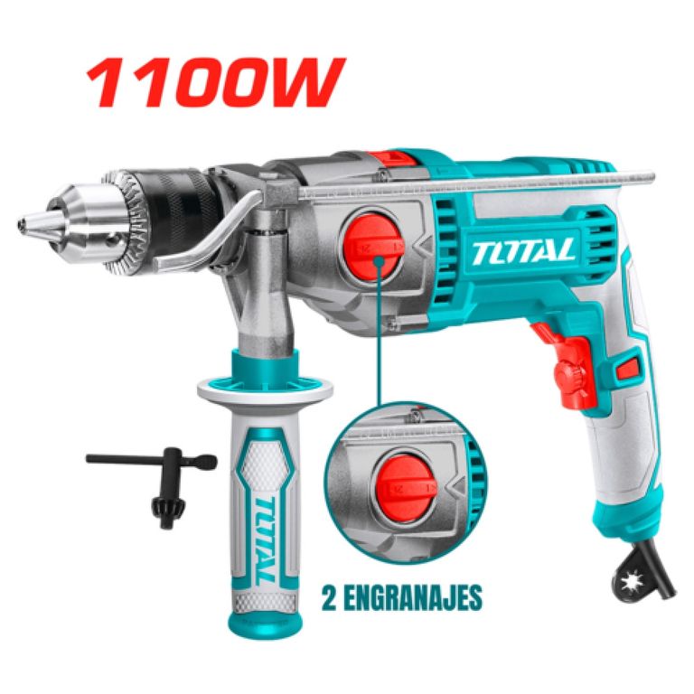 TALADRO PERCUTOR 1100W 16MM 0-3000RPM VEL VARIABLE 2 GEAR- TG211166