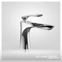 STONE - MEZCLADORA MONOCOMANDO PLAVATORIO CAROLINE SHORT ST-01 CROMADO