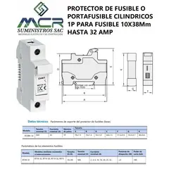 CHINT - PROTECTOR DE FUSIBLE O PORTAFUSIBLE CILINDRICOS 1P P FUSIBLES 10X38MM