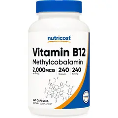 NUTRICOST - Vitamina B12 2000 Metilcobalamina 240 Cápsulas