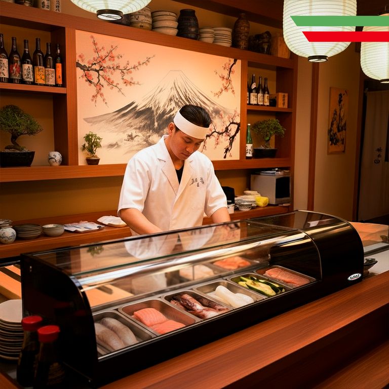 Vitrina Refrigerada para Sushi Ensaladas y Frescos 70 Litros 6 Bandejas STD-70
