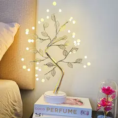 GENERICO - Lámpara Mesa Hojas y Perlas