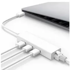 GENERICO - Adaptador Usb Tipo C A Rj45 Gigabit Ethernet Lan + Hub Usb 3