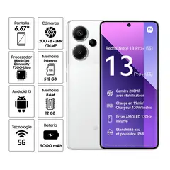 XIAOMI - Note 13 Pro Plus 5G 512GB 12GB RAM Blanco